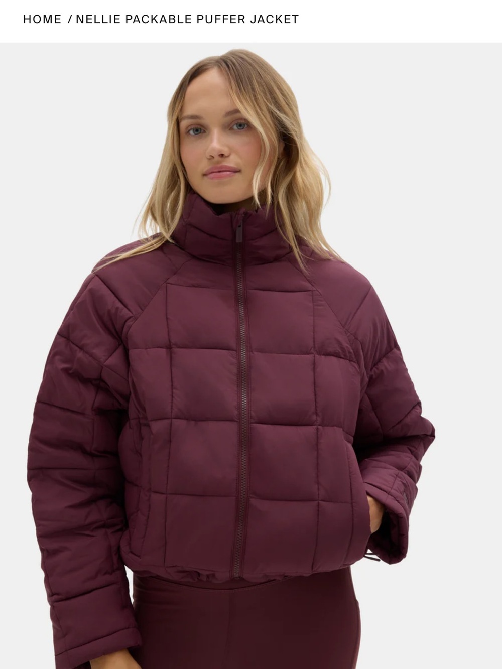 Nellie Packable Puffer Jacket - Plum
